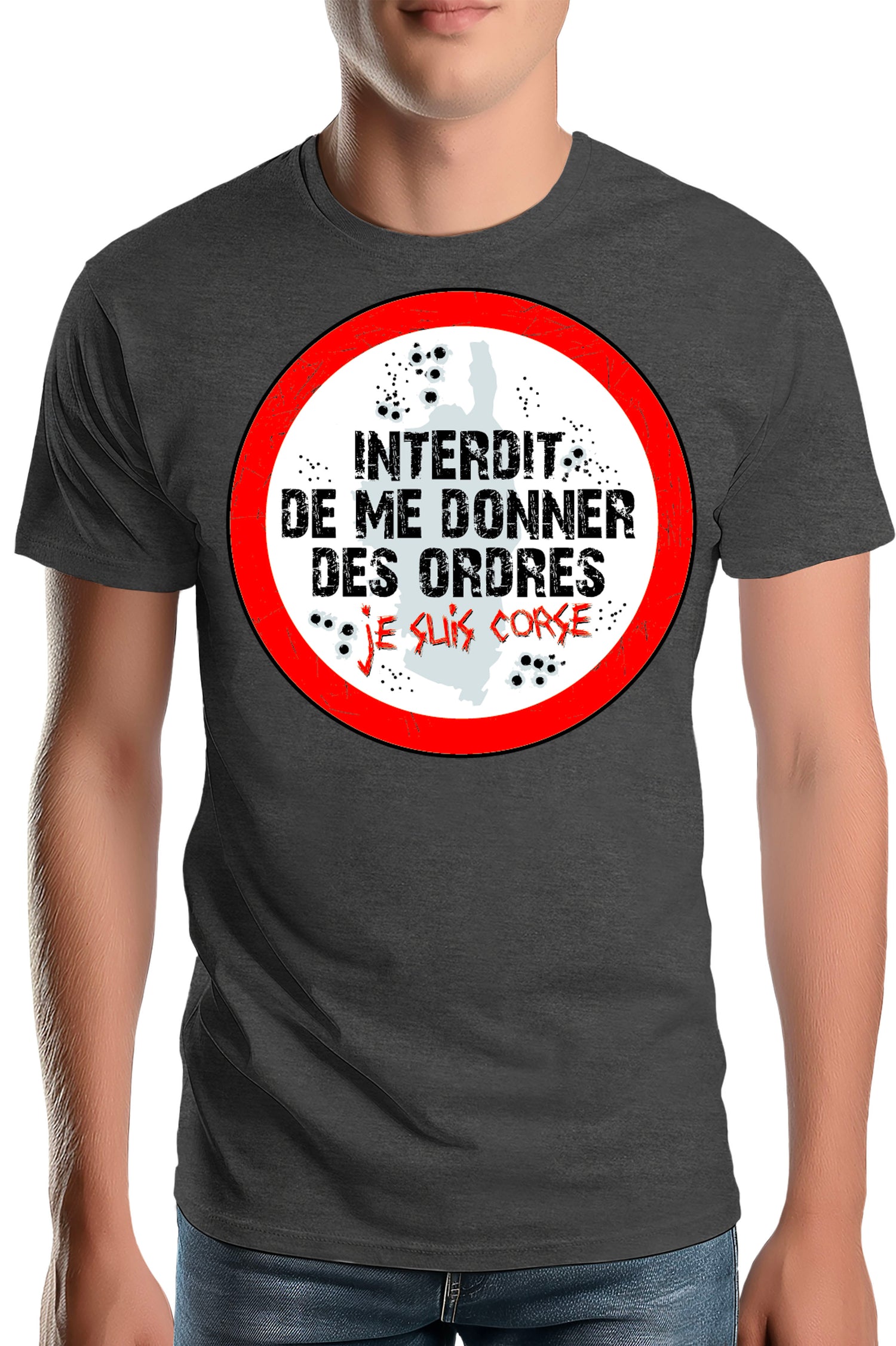 T-Shirt Homme Corse interdit de me donner des ordres