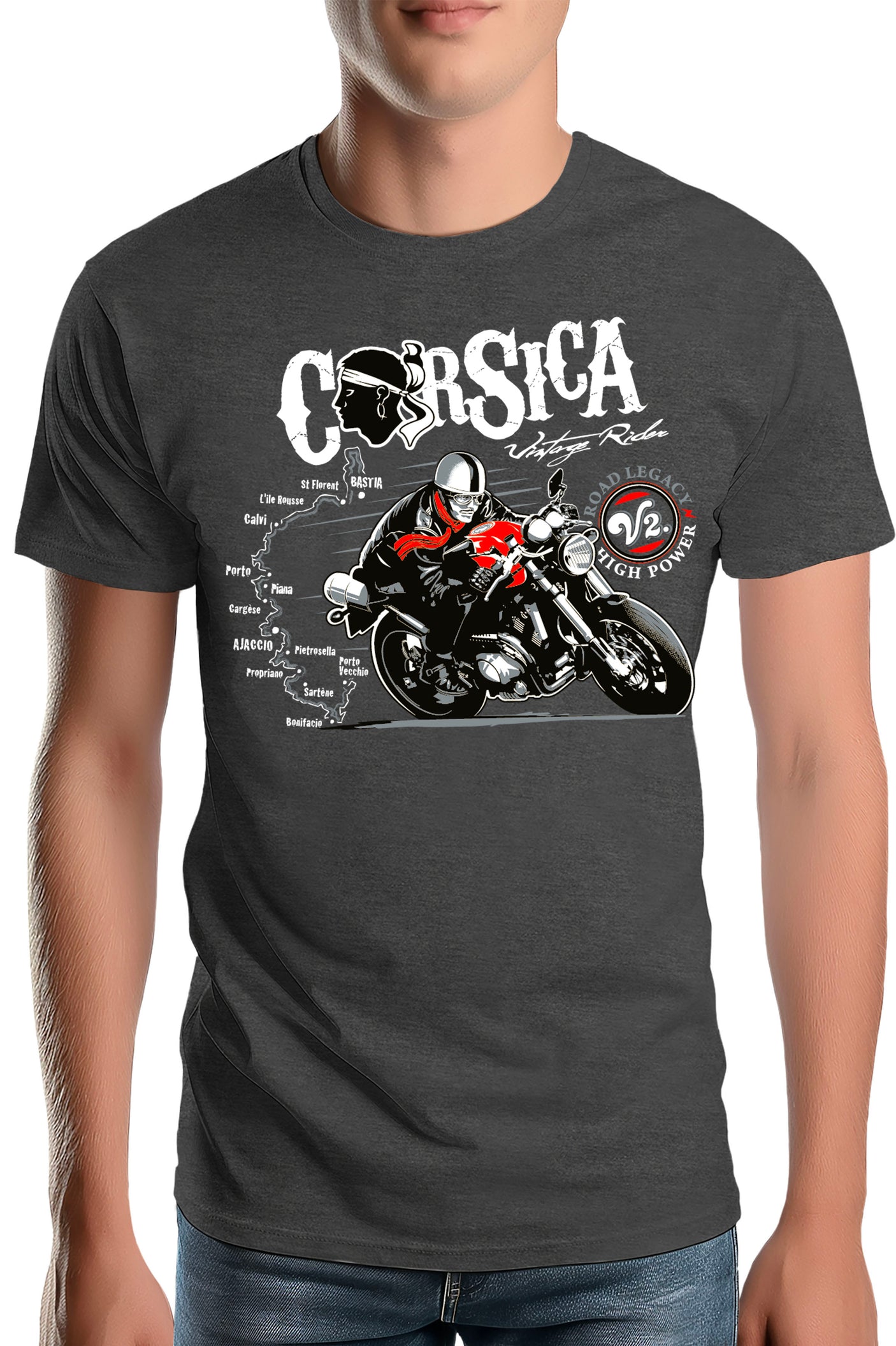 T-Shirt Homme Tour de Corse en Moto