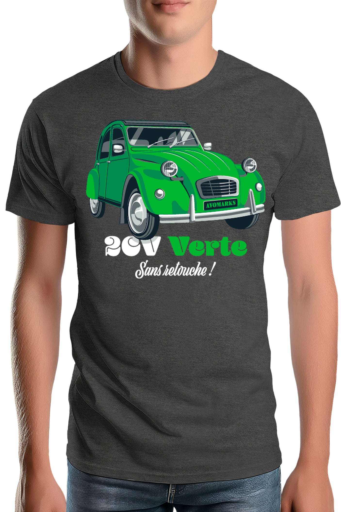 T-Shirt Homme Deuch verte sans retouche