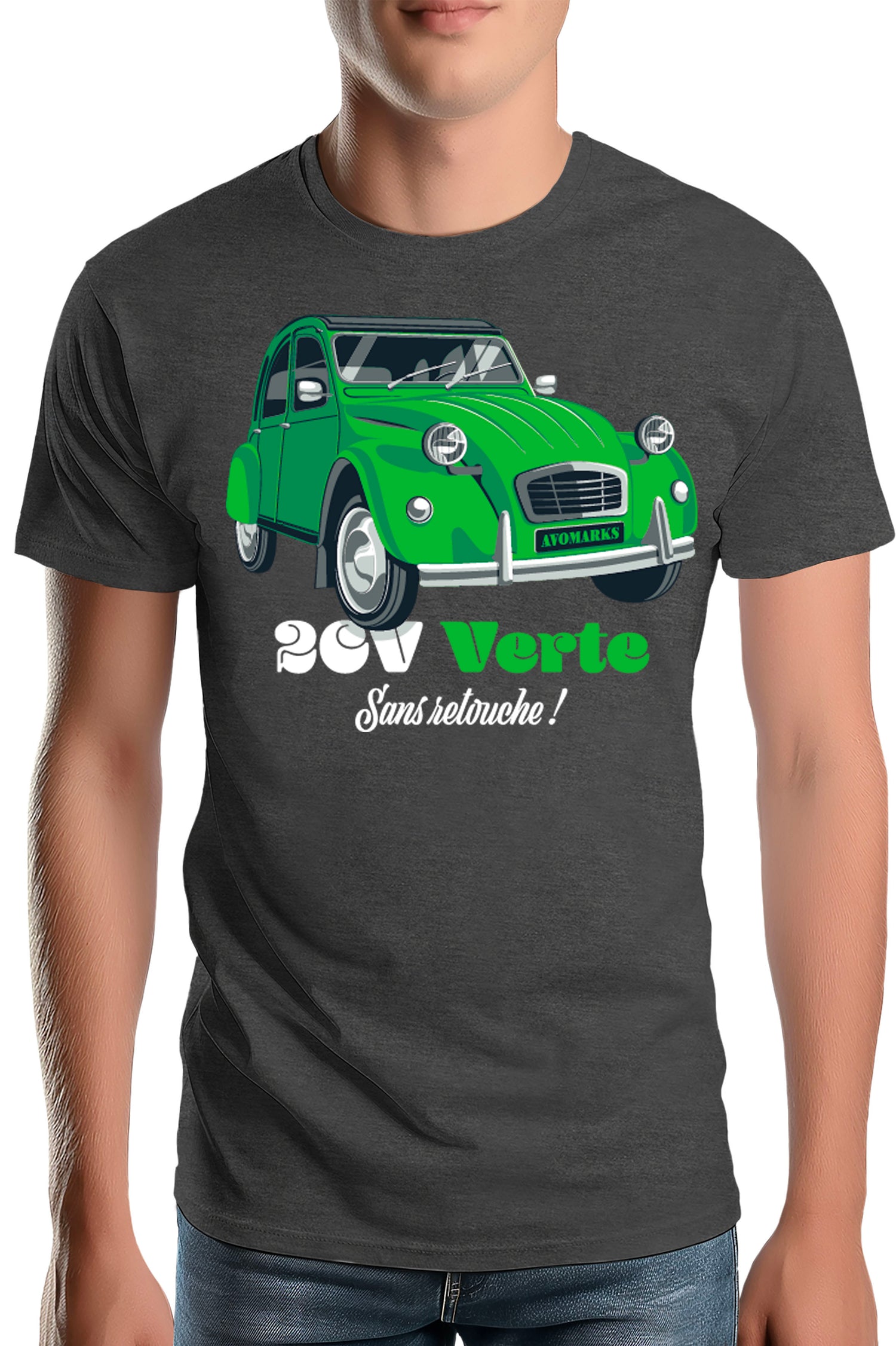 T-Shirt Homme Deuch verte sans retouche