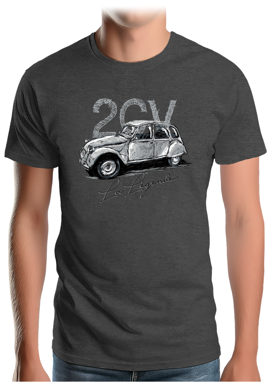 T-Shirt Homme La voiture 2CV en dessin