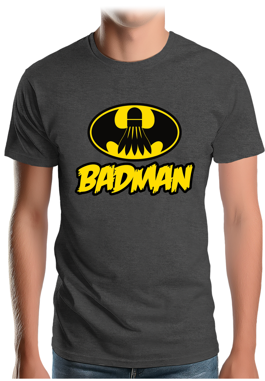 T-Shirt Homme Badman, le super héros du badminton