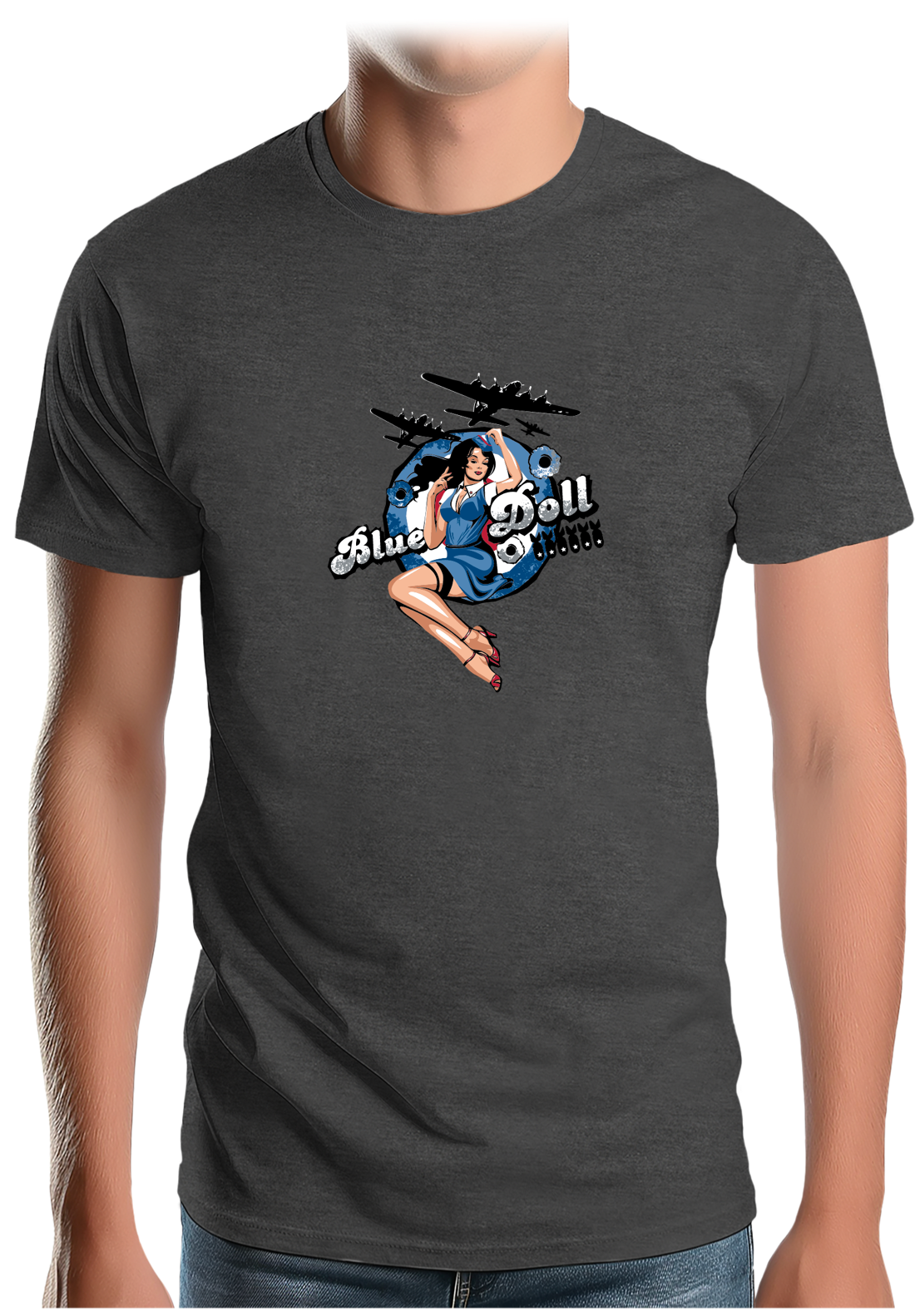 T-Shirt Homme Pin Up Avec Avion