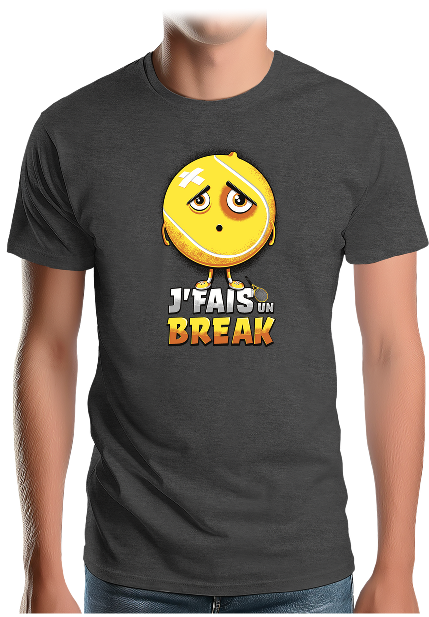 T-Shirt Homme Balle de tennis, je fais un break