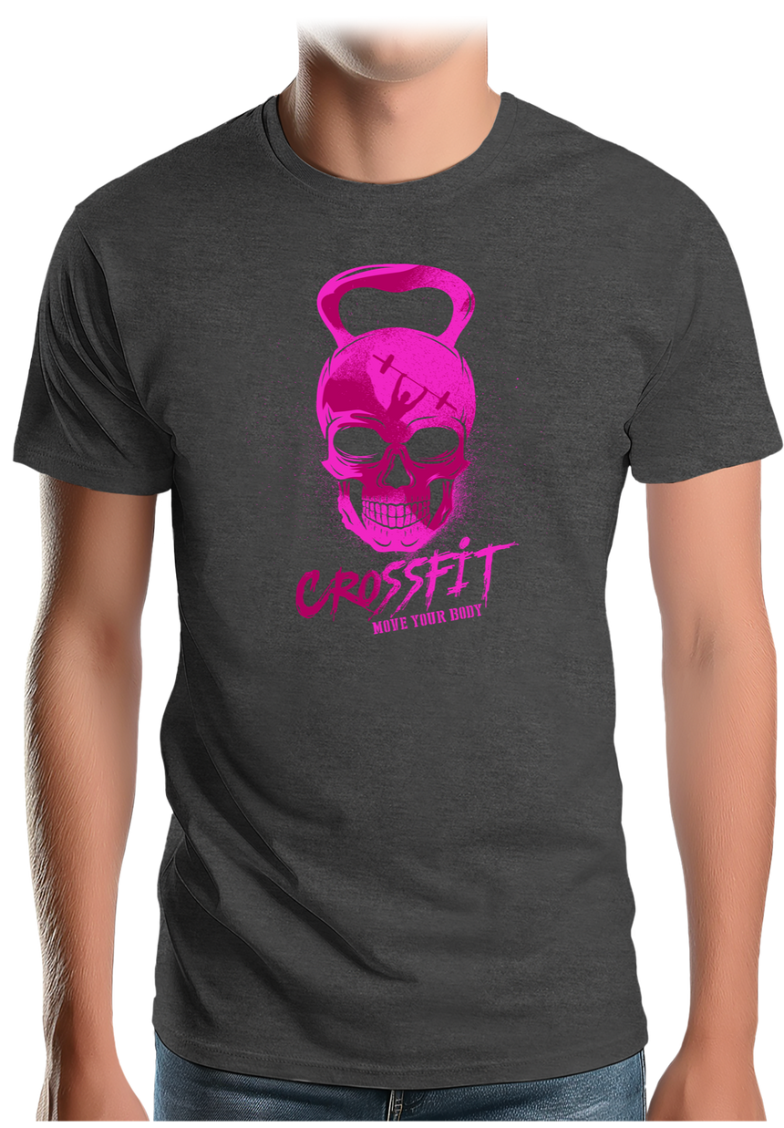 T-Shirt Homme Crossfit poids fluo