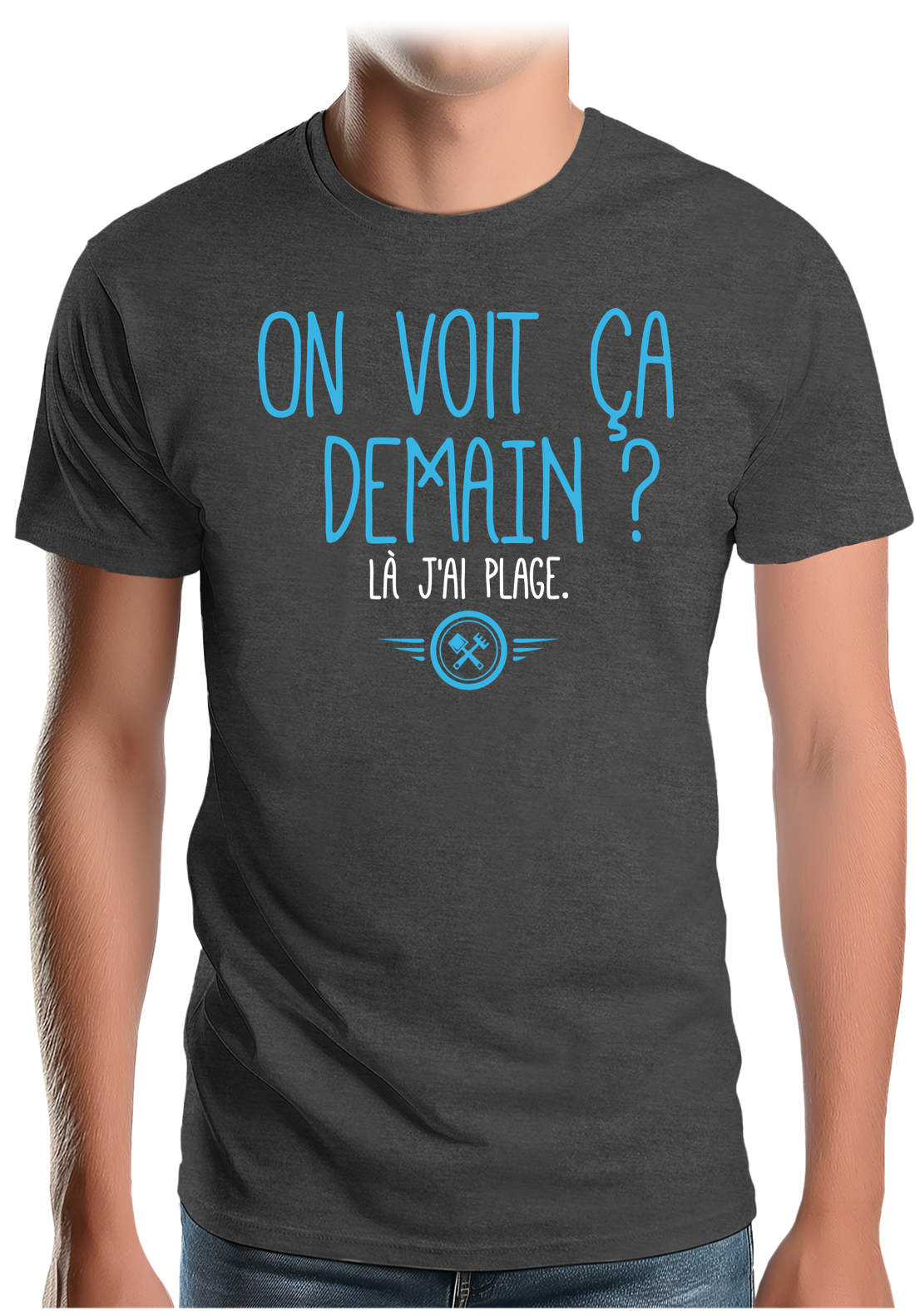 T-Shirt Homme On voit ça demain ? Là j'ai plage