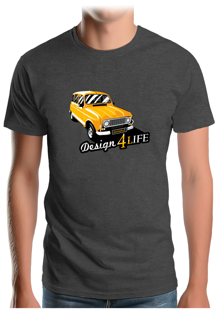 T-Shirt Homme Voiture Design 4L