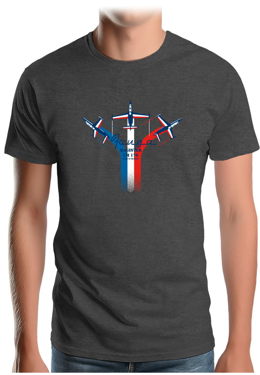 T-Shirt Homme Avion Fouga de France en formation