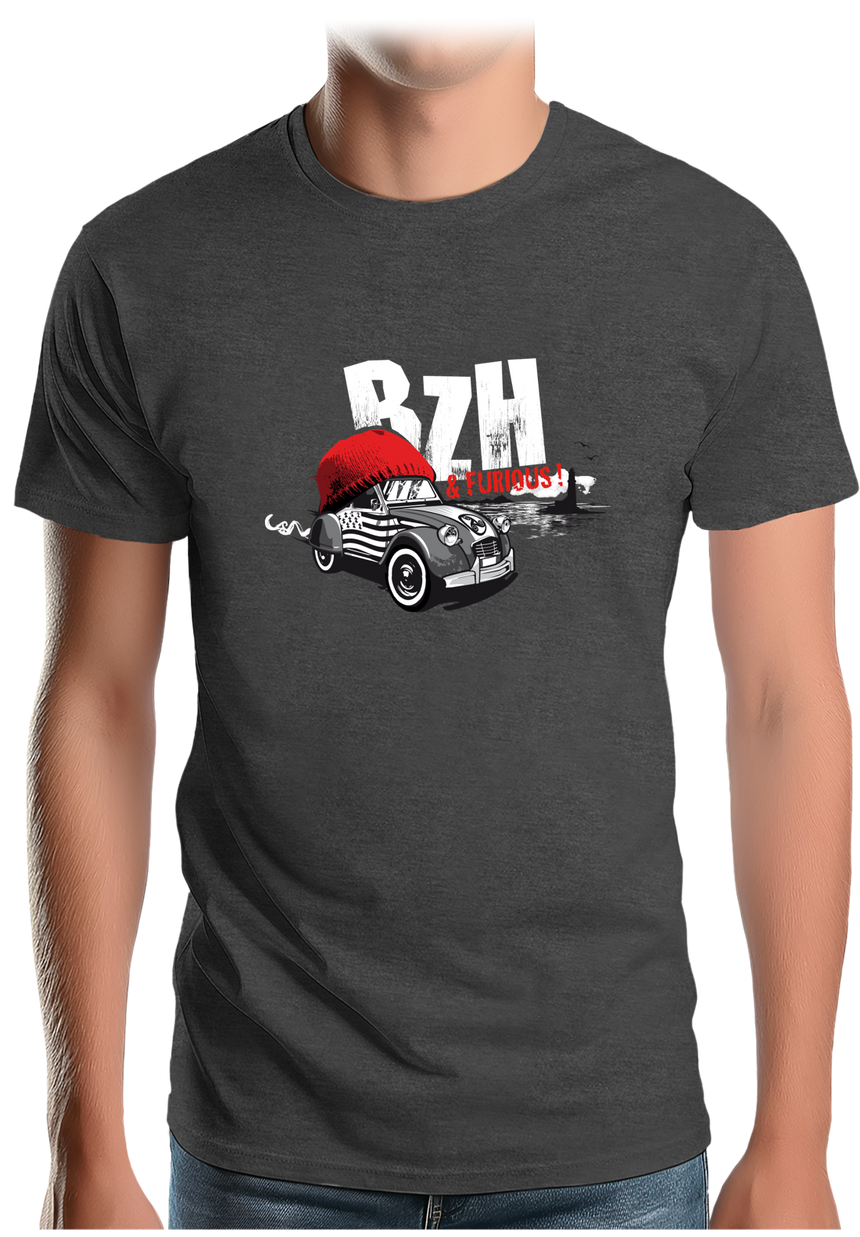 T-Shirt Homme Voiture 2CV de Bretagne, BZH & Furious