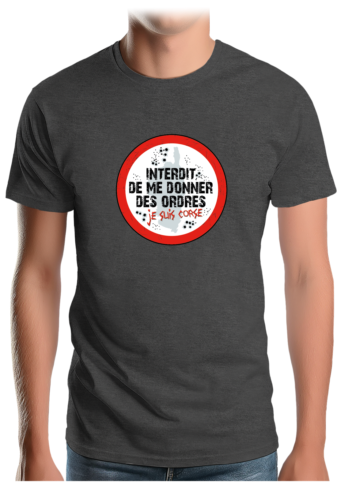 T-Shirt Homme Corse interdit de me donner des ordres