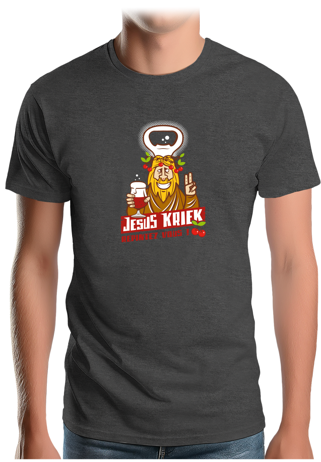 T-Shirt Homme La bière Jesus Kriek