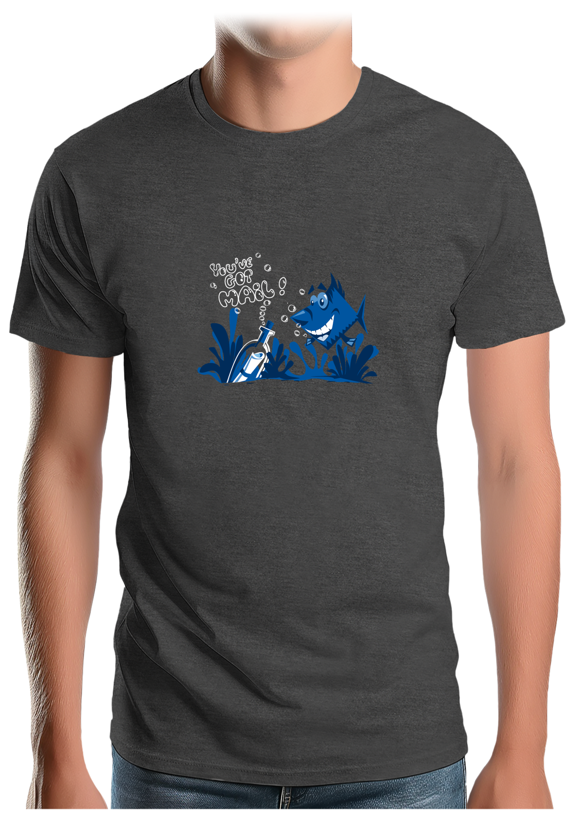 T-Shirt Homme Bouteille à la mer poisson