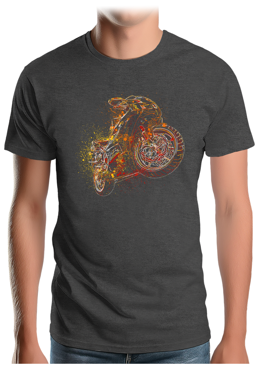 T-Shirt Homme Dessin moto abstrait