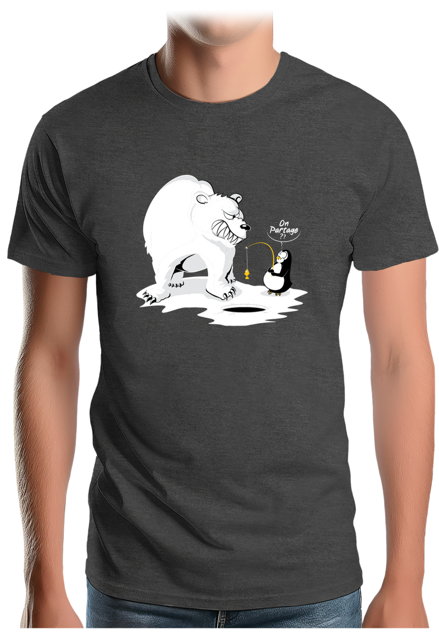 T-Shirt Homme Ours et pingouin sur la banquise