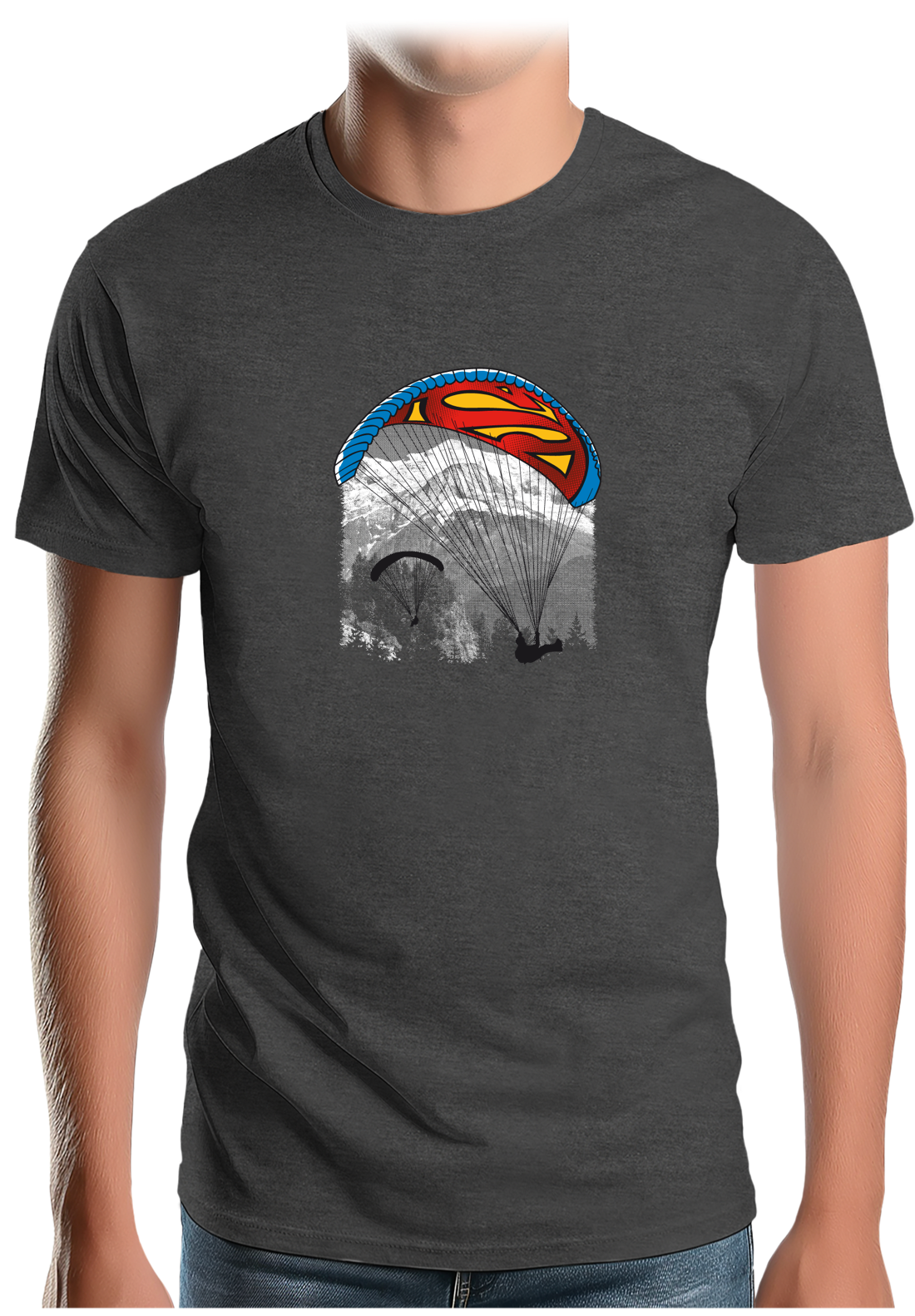 T-Shirt Homme Le Parapente Façon Superman