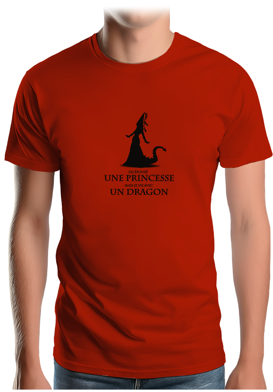T-Shirt Homme D'épouser une princesse à vivre avec un dragon
