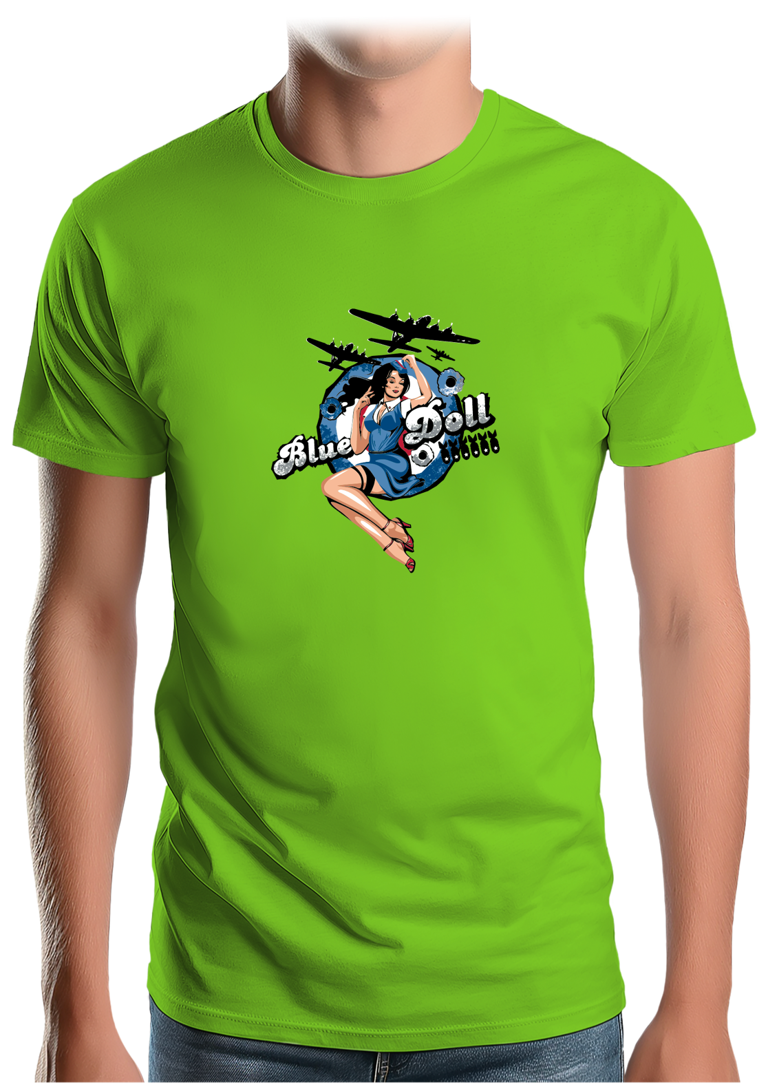T-Shirt Homme Pin Up Avec Avion