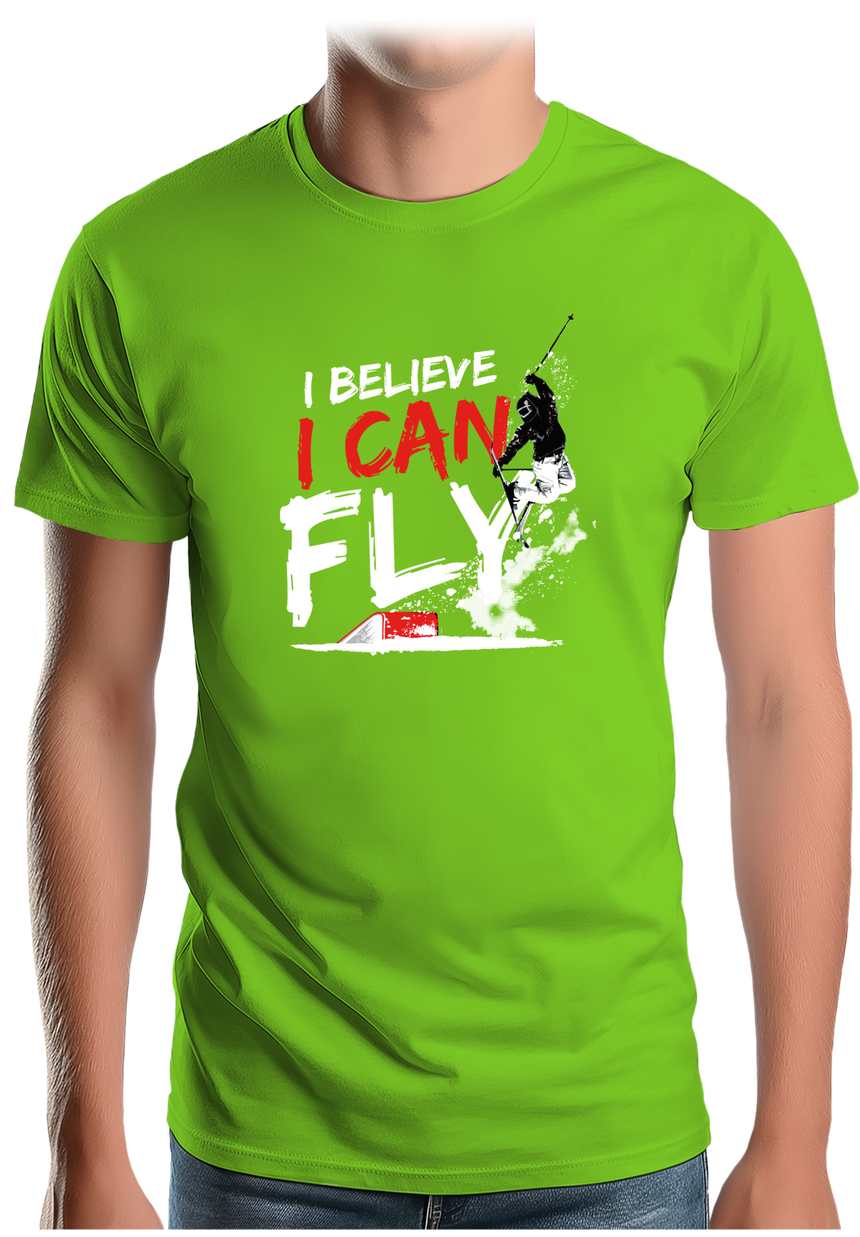 T-Shirt Homme I believe I can fly en ski