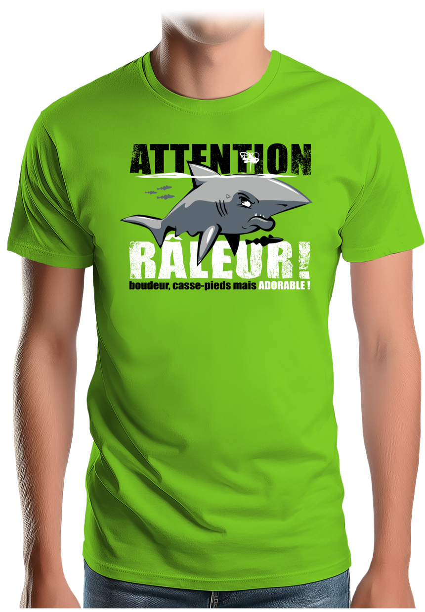 T-Shirt Homme Attention requin râleur