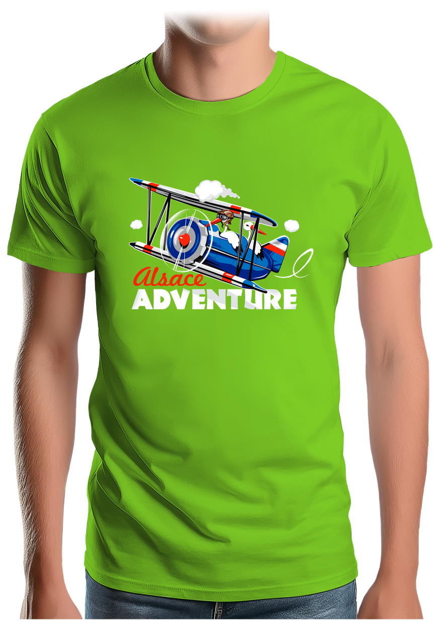 T-Shirt Homme 2 cigognes dans un avion