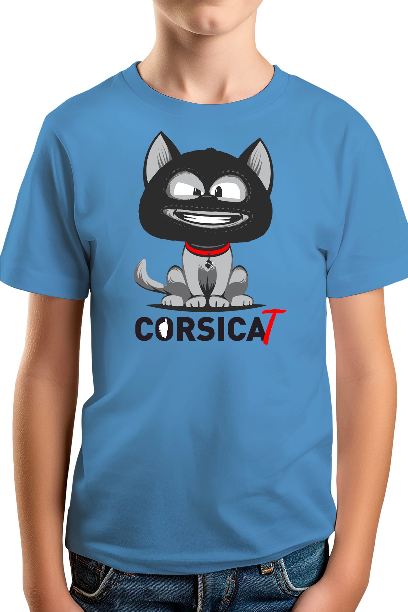 T-Shirt Garçon Chat Corse cagoulé