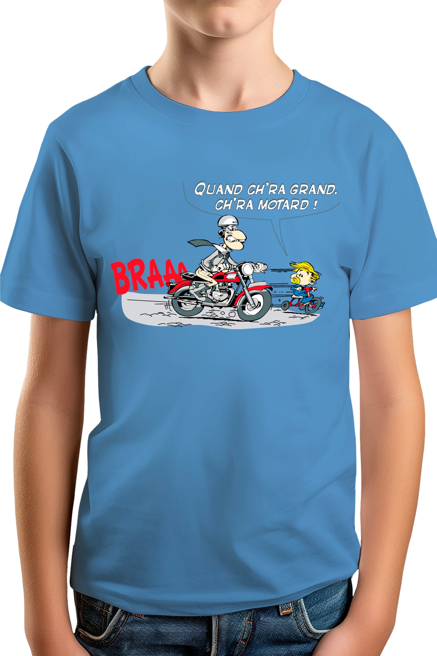 T-Shirt Garçon Motard transmission fils