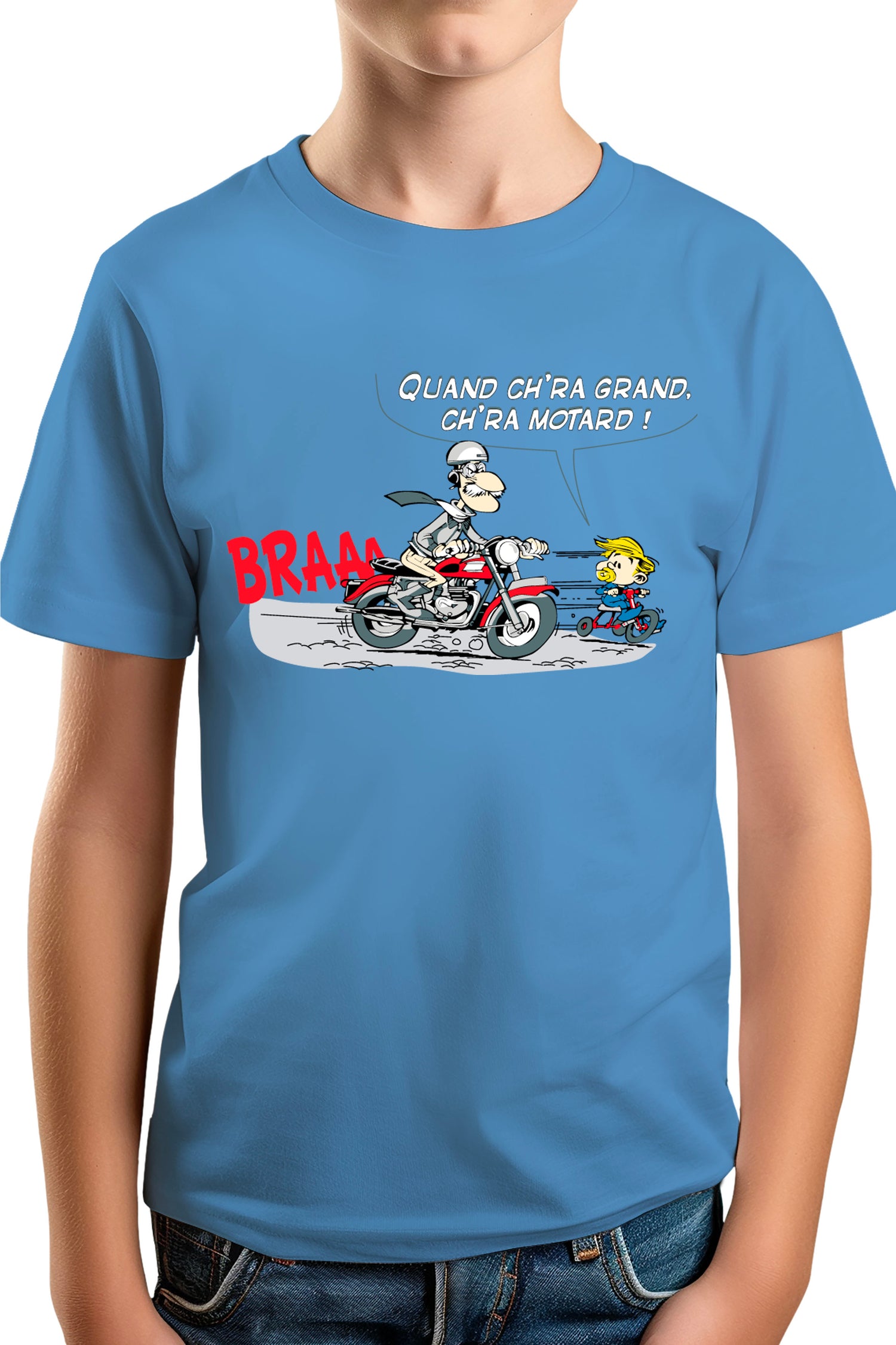 T-Shirt Garçon Motard transmission fils