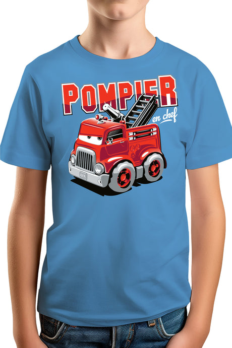 T-Shirt Garçon Camion pompier dessin animé