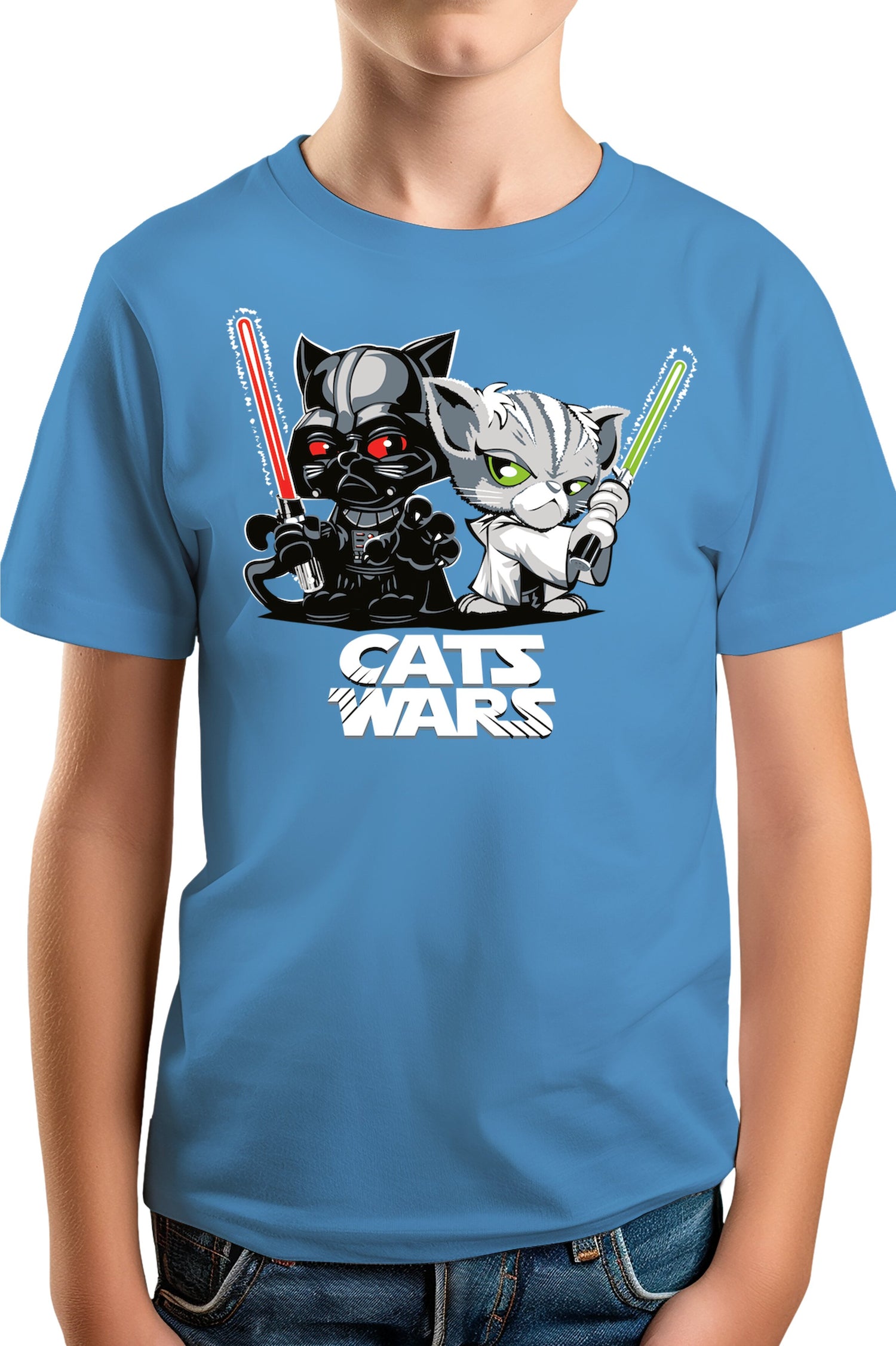 T-Shirt Garçon Le coté obscur des chats