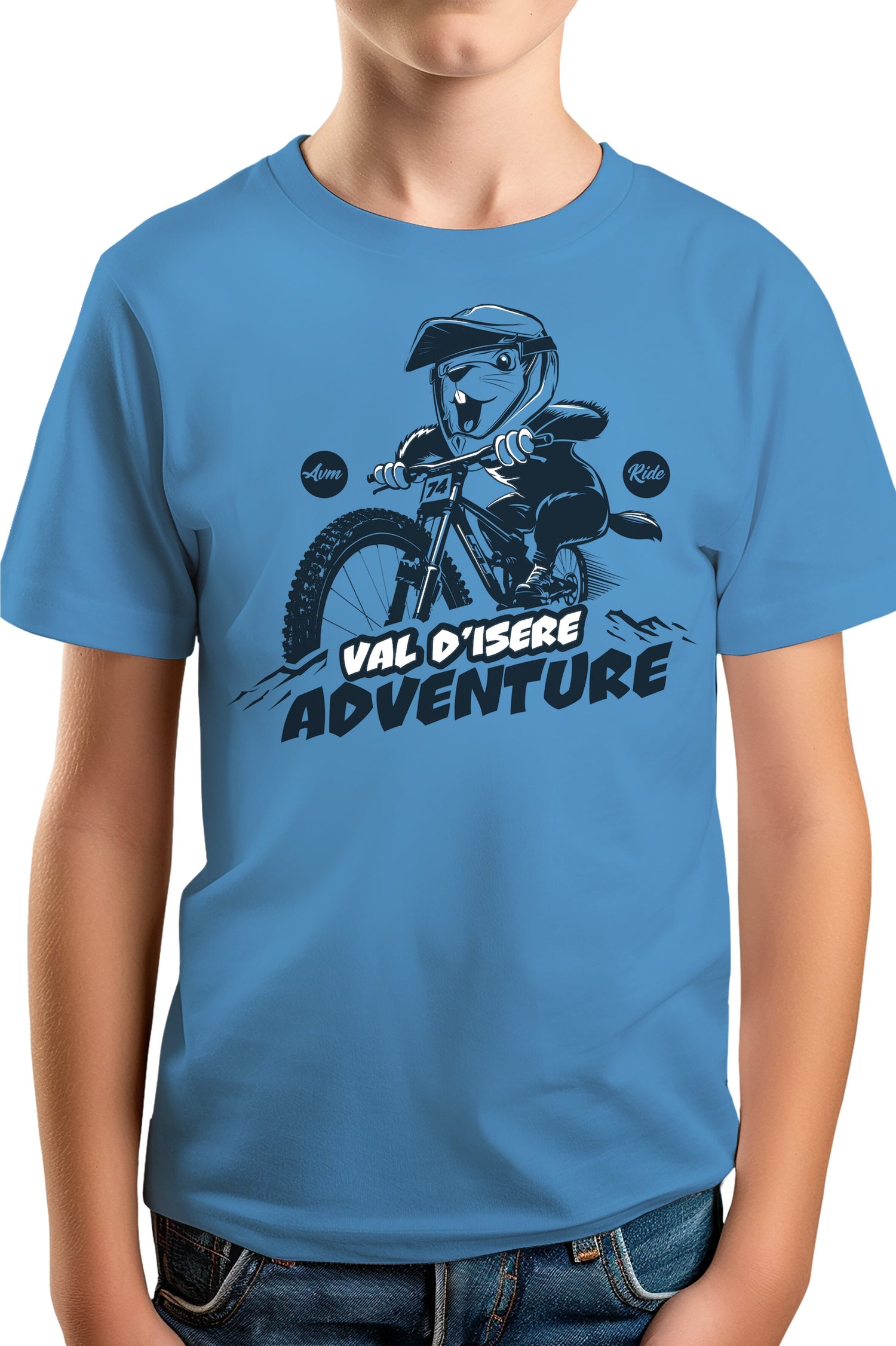 T-Shirt Garçon Marmotte sur vélo