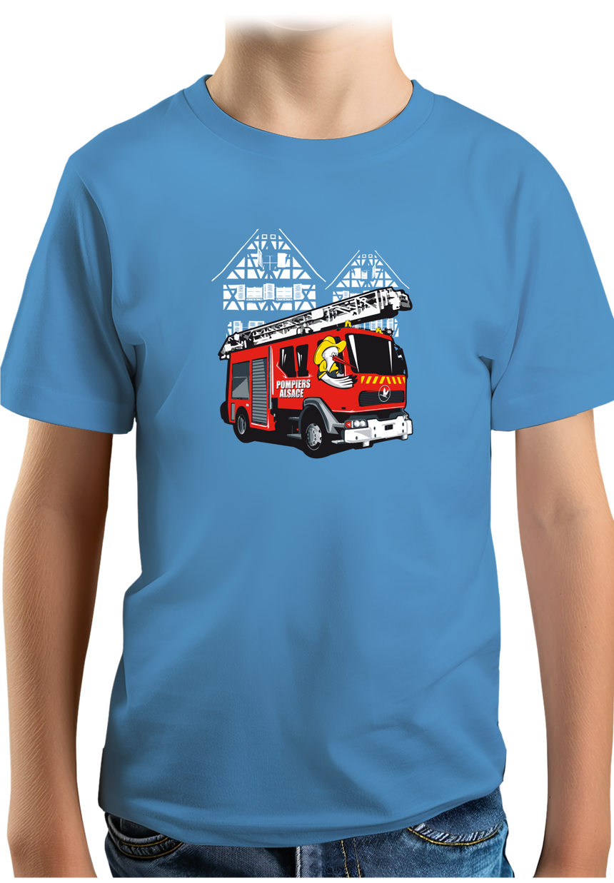 T-Shirt Garçon Les cigognes, les Pompiers Alsacien