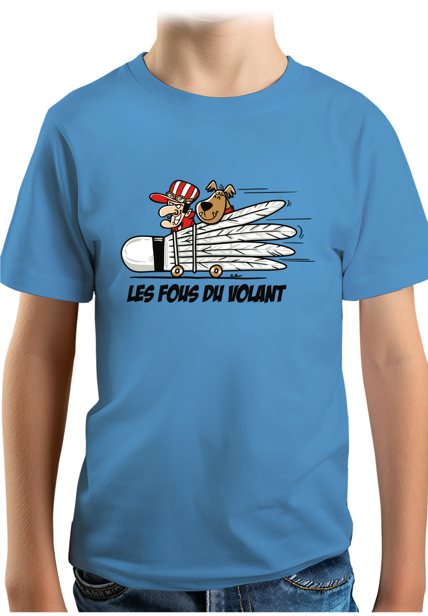 T-Shirt Garçon Les fous du Volant de badminton