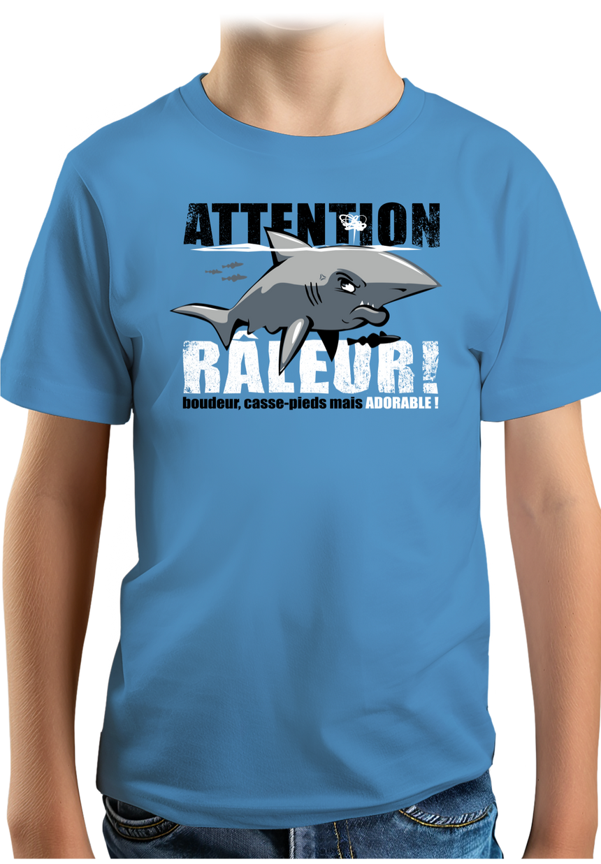T-Shirt Garçon Attention requin râleur