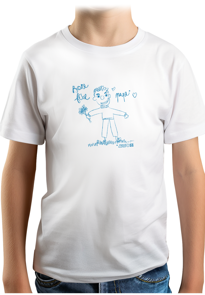 T-Shirt Garçon Bone Fête Papa Dessin d'enfant