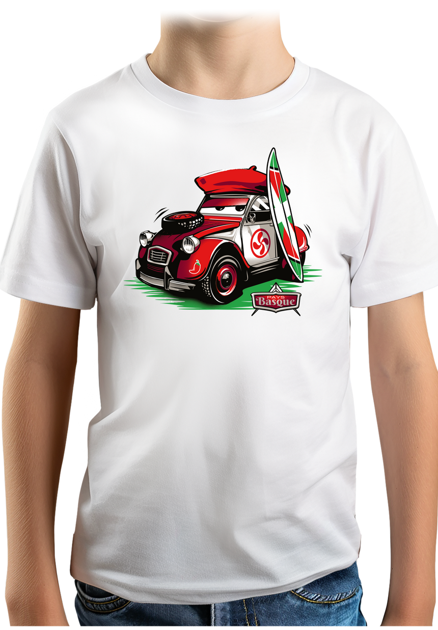 T-Shirt Garçon Voiture 2CV du Pays-Basque