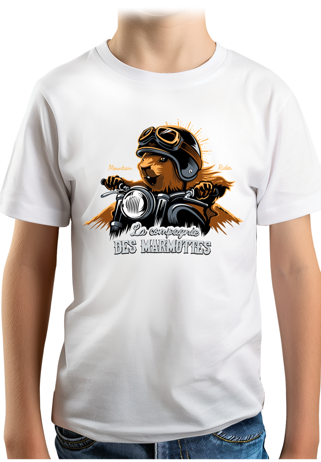 T-Shirt Garçon Compagnie des Marmottes en Moto