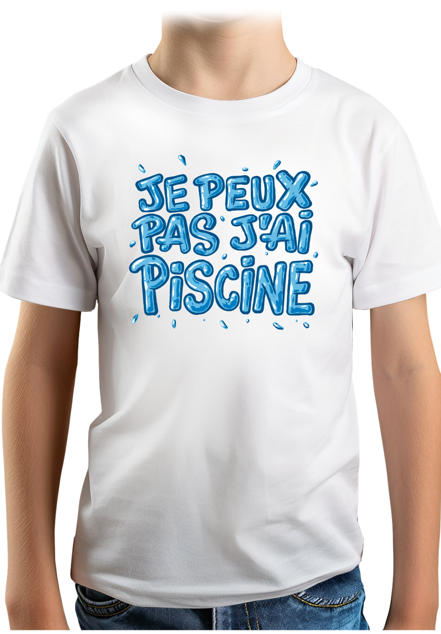 T-Shirt Garçon Je peux pas, j'ai piscine