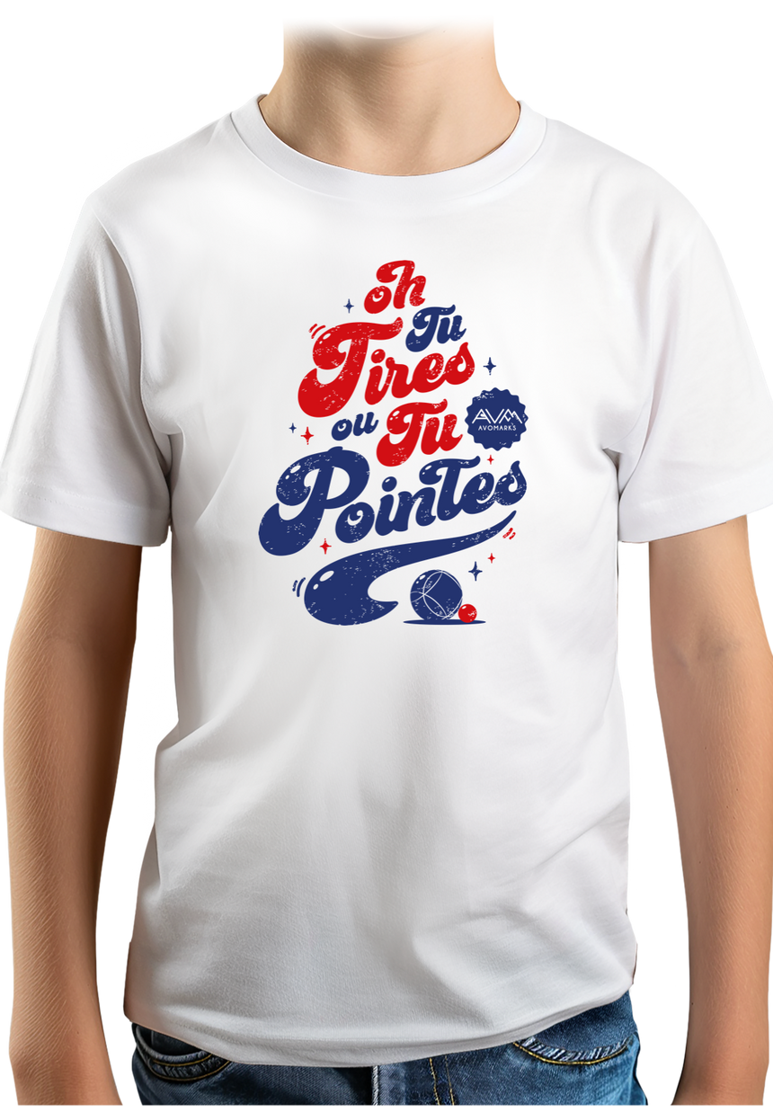 T-Shirt Garçon Tu tires ou tu pointes à la pétanque
