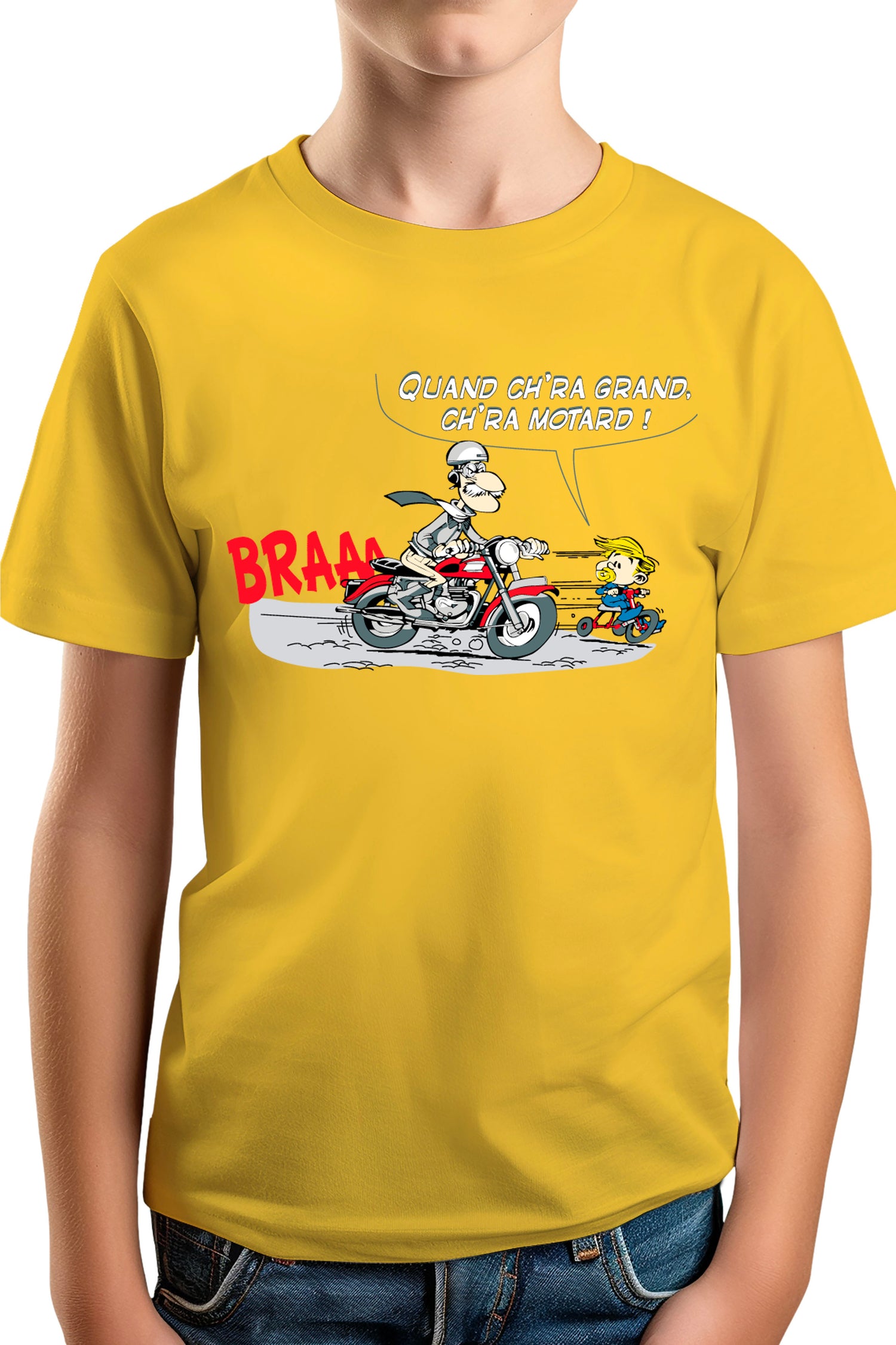 T-Shirt Garçon Motard transmission fils