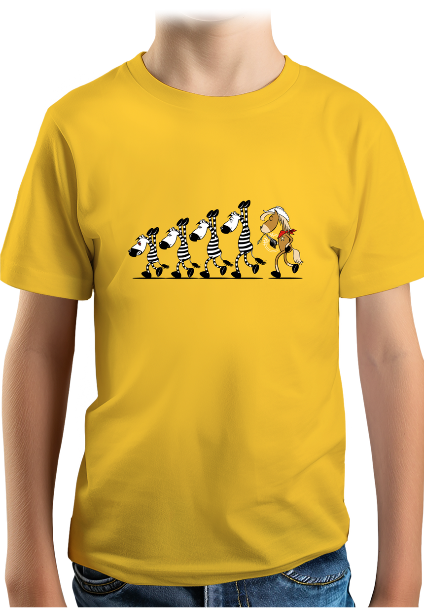 T-Shirt Garçon Fin De Cavale zèbre et cheval