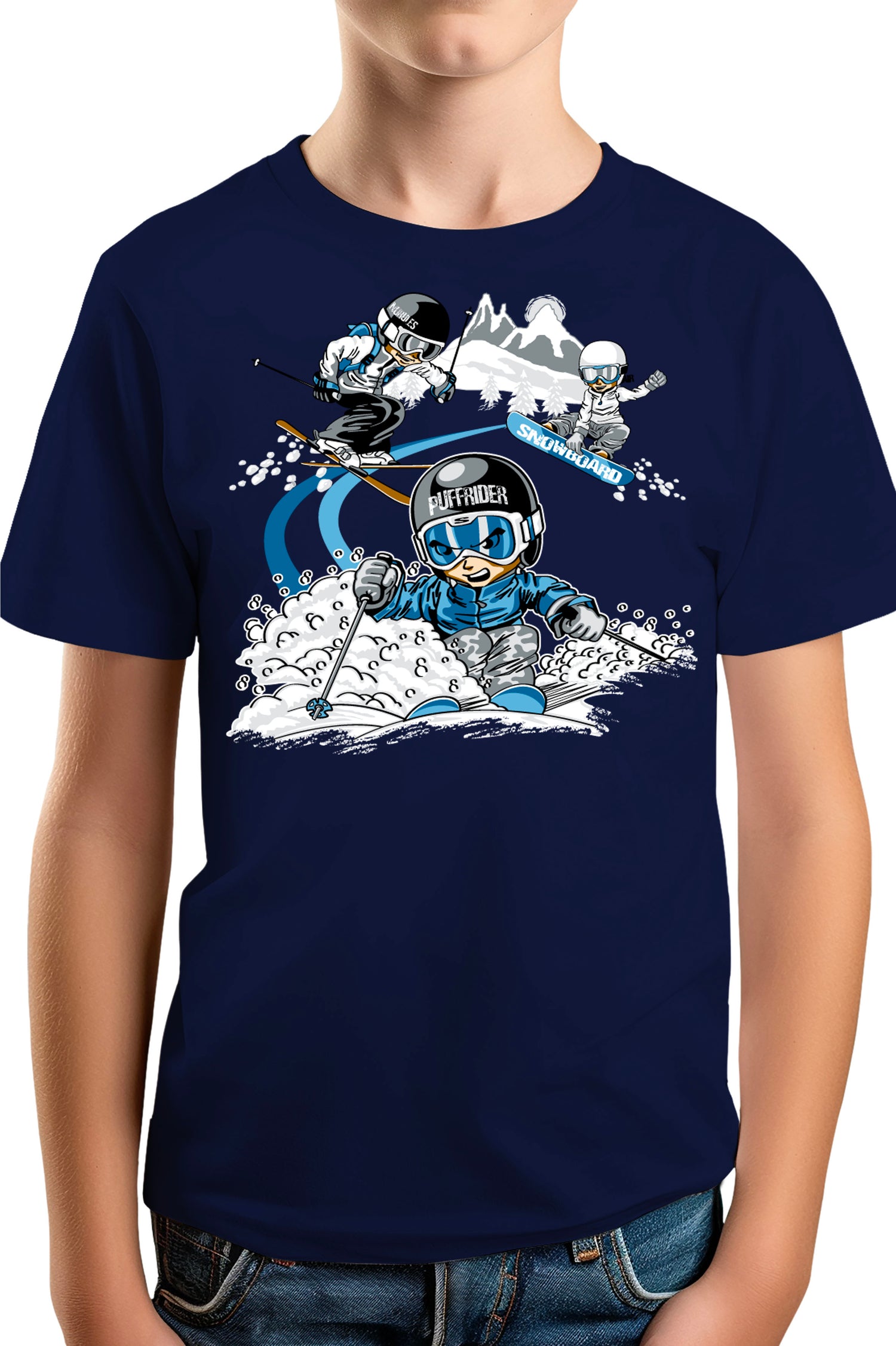 T-Shirt Garçon 3 garçons ski et surf