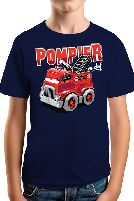 T-Shirt Garçon Camion pompier dessin animé