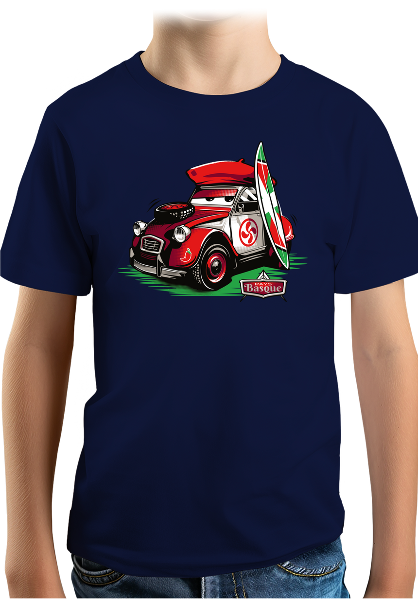 T-Shirt Garçon Voiture 2CV du Pays-Basque