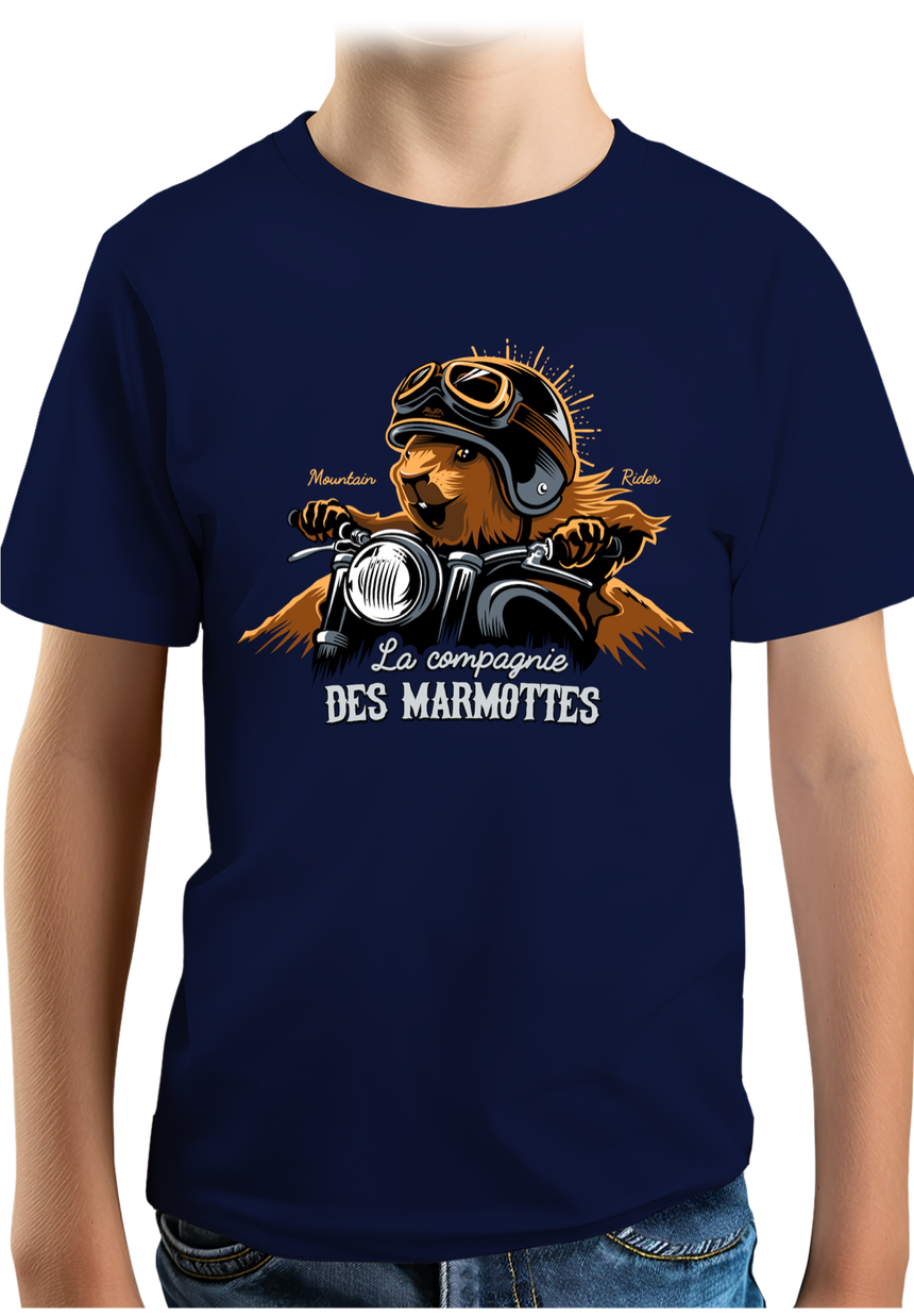 T-Shirt Garçon Compagnie des Marmottes en Moto