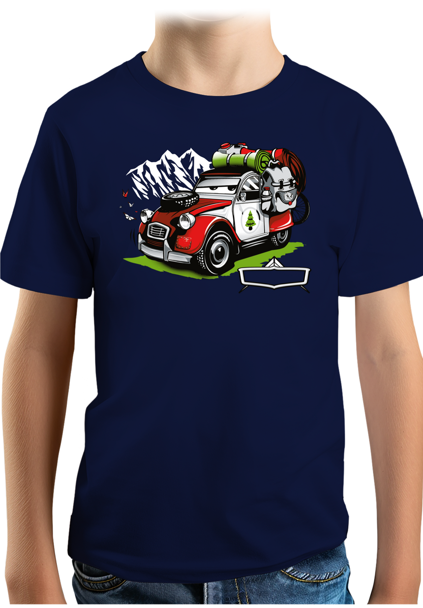 T-Shirt Garçon Voiture 2CV à la montagne