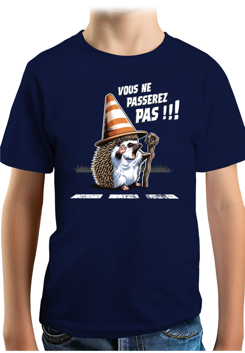 T-Shirt Garçon Hérisson Gandalf, vous ne passerez pas sur la route !
