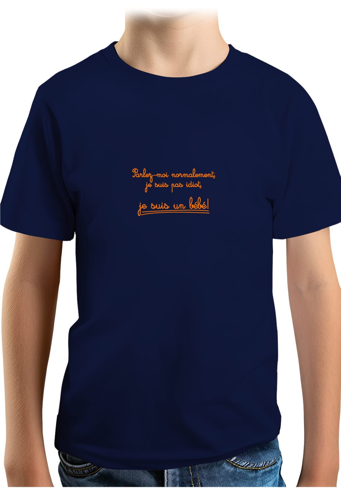 T-Shirt Garçon Parlez moi normalement, je suis un bébé