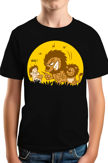 T-Shirt Garçon Lion et bébé