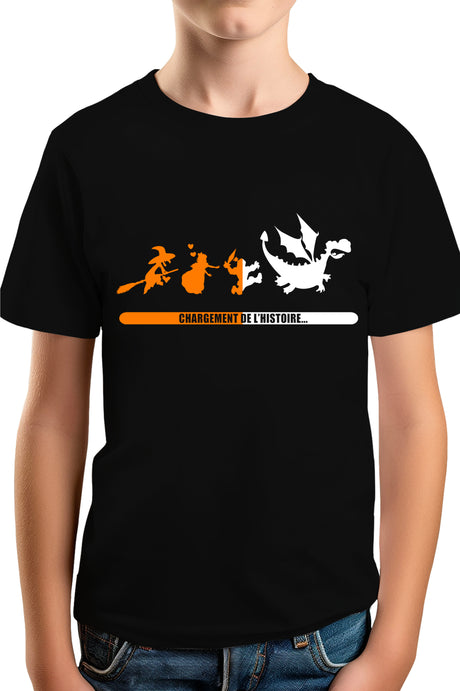 T-Shirt Garçon Histoire d'une sorcière en dragon