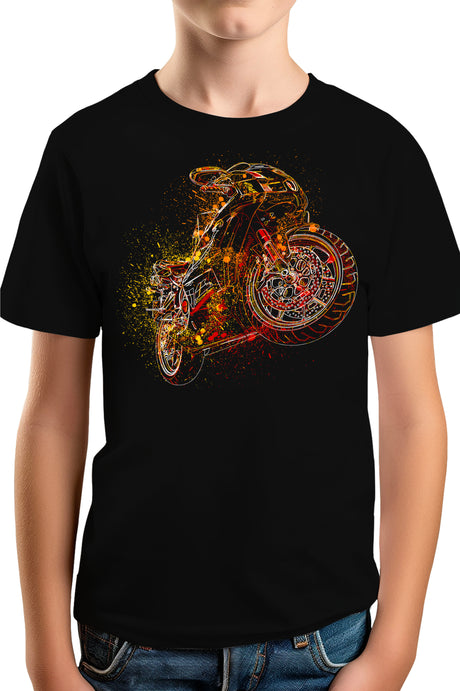 T-Shirt Garçon Dessin moto abstrait